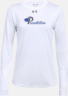 Womens Under Armour Locker L/S Shirt, White